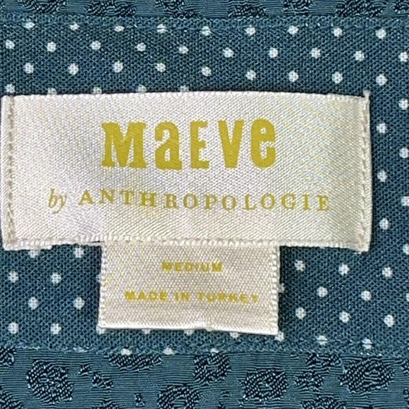 Maeve Anthropologie Tania Sacha Jacquard Tiered Knee-Length Dress Medium Green - Picture 9 of 10